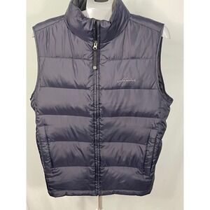 Eddie Bauer Mens Goose Down Puffer Vest Navy Blue Sleeveless Outdoor‎